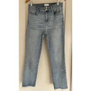 Excellent Frame Jeans Womens 30 Le High Straight High Rise Stretch & Frayed Hem